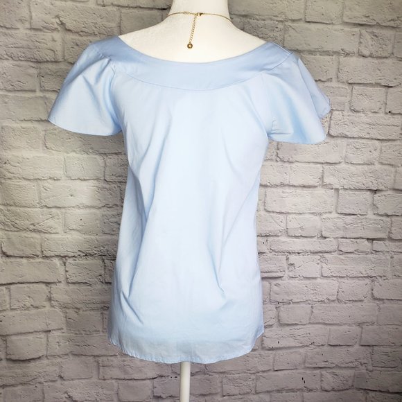 Giant Bow | Italian Blouse Light Blue | Small - Picture 6 of 13